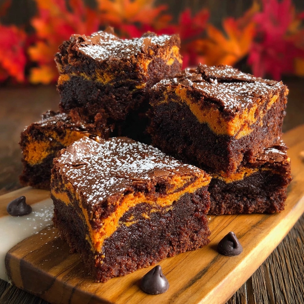 Pumpkin Chocolate Swirl Brownies Recipe - Recipe Image