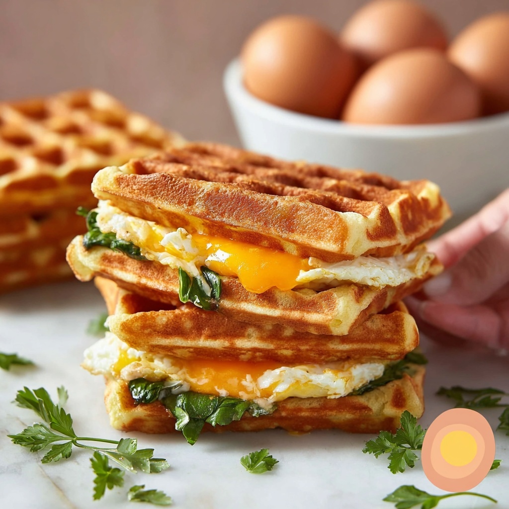 Ultimate Cheddar Chive Waffle Sandwiches for a Cozy Brunch Recipe - Recipe Image