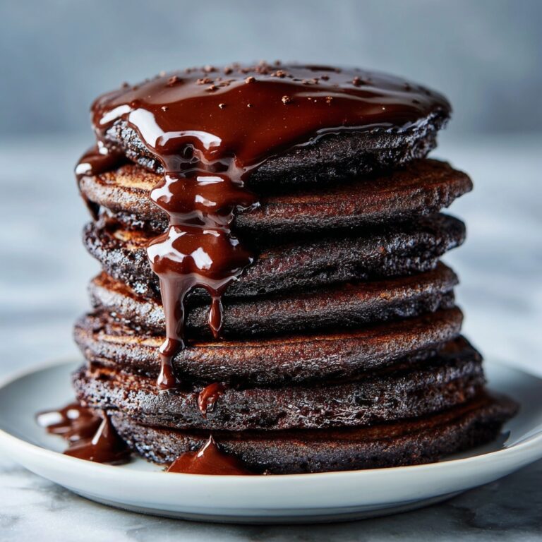 Irresistible Fluffy Chocolate Pancakes with Ganache Delight Recipe