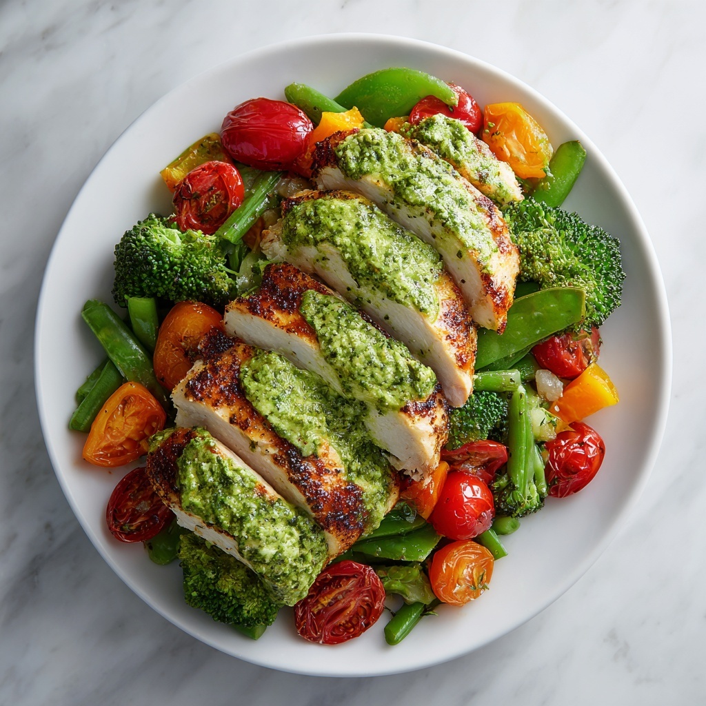 One-Pan Pesto Chicken & Veggies: 7-Minute Magic Dinner Recipe - Recipe Image