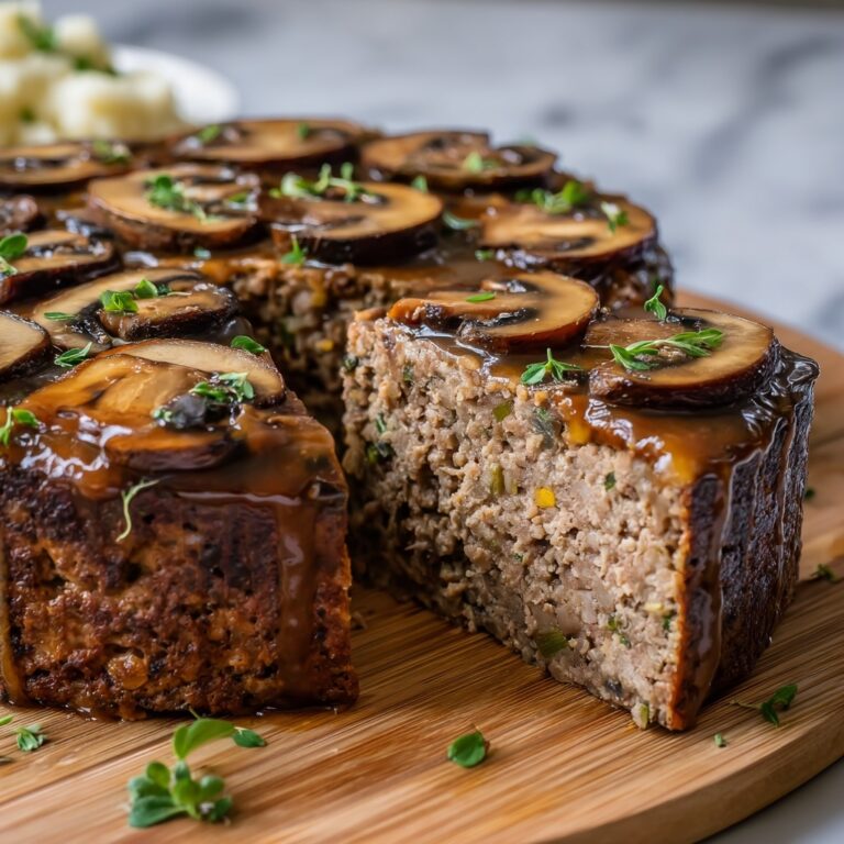 Savory Mushroom-Stuffed Meatloaf Wreath Recipe