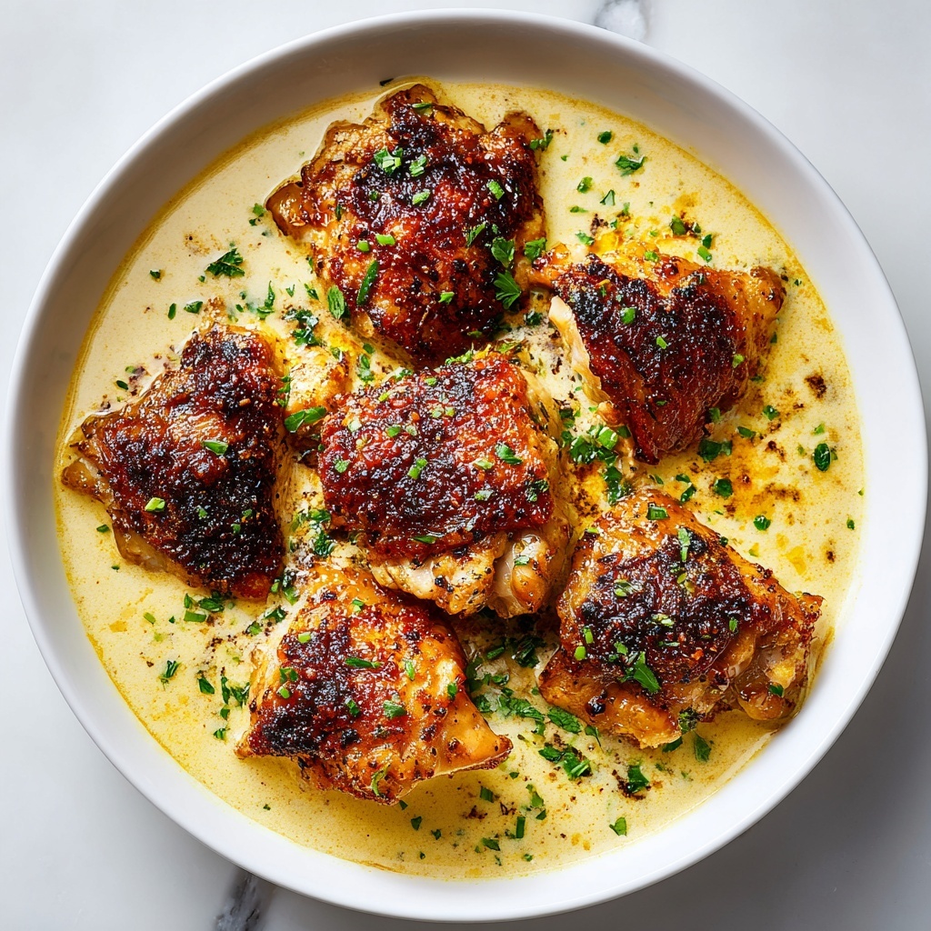 Creamy Oven Baked Chicken Thighs Recipe - Recipe Image
