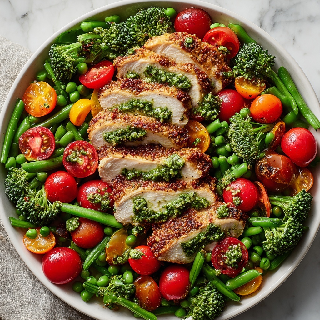 One-Pan Pesto Chicken & Veggies: 7-Minute Magic Dinner Recipe - Recipe Image