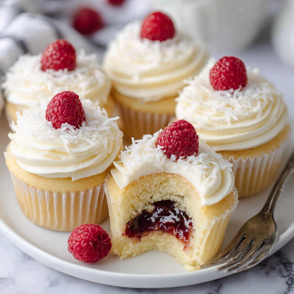 Keto Coconut Raspberry Cupcakes Recipe - Recipe Image